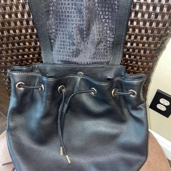 KATE SPADE new black leather bucket and drawstring bag main image 4